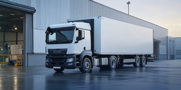 Truck infront warehouses