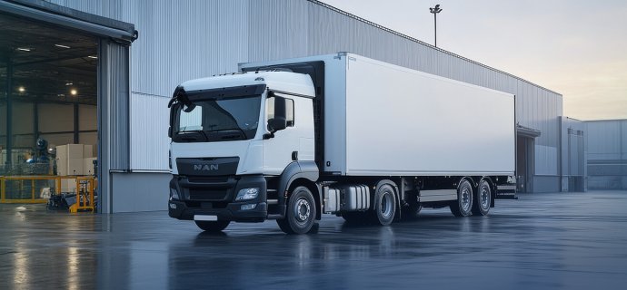 Truck infront warehouses